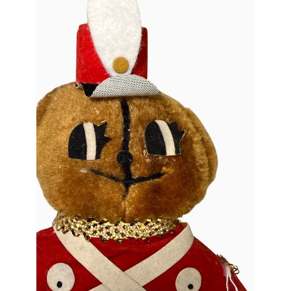 Plush Teddy Bear Soldier Christmas Ornament vintage - Picture 4 of 13